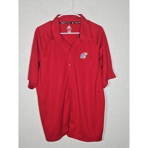 Adidas Kansas Jayhawks Men's Size Large Red Button Down Shirt